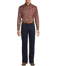 Roundtree & Yorke Long Sleeve Paisley Print Oxford Sport Shirt