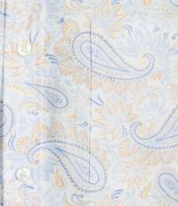 Roundtree & Yorke Long Sleeve Paisley Print Twill Sport Shirt
