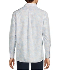 Roundtree & Yorke Long Sleeve Paisley Print Twill Sport Shirt