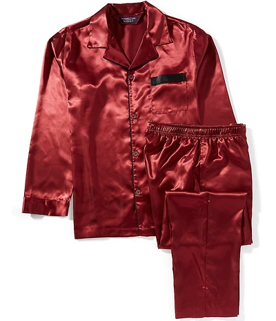 Roundtree & Yorke Long-Sleeve Pajama Top & Matching Pajama Pants Set