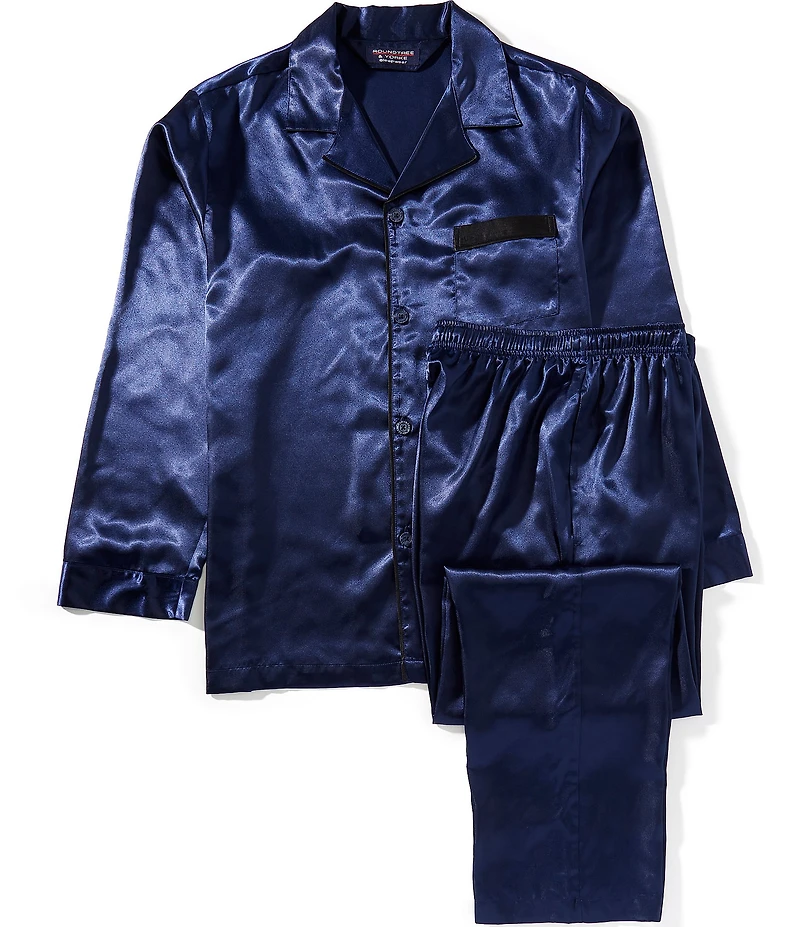 Roundtree & Yorke Long-Sleeve Pajama Top & Matching Pajama Pants Set