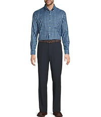 Roundtree & Yorke Long Sleeve Performance Check Flannel Sport Shirt