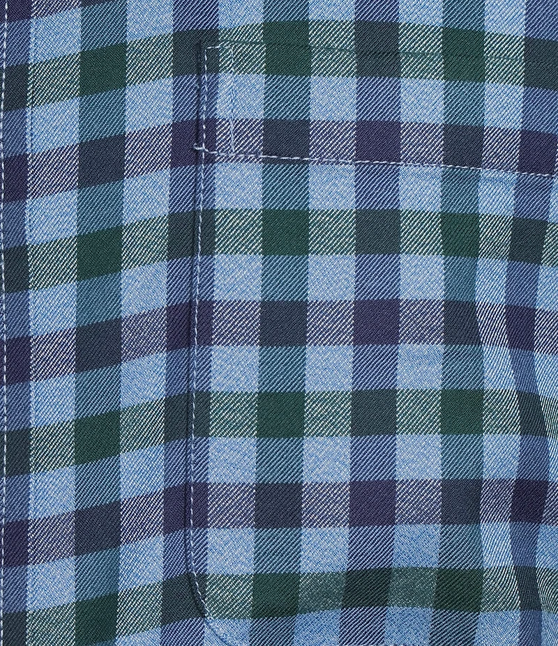Roundtree & Yorke Long Sleeve Performance Check Flannel Sport Shirt