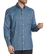 Roundtree & Yorke Long Sleeve Performance Check Flannel Sport Shirt