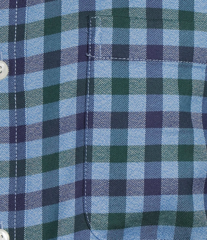 Roundtree & Yorke Long Sleeve Performance Check Flannel Sport Shirt