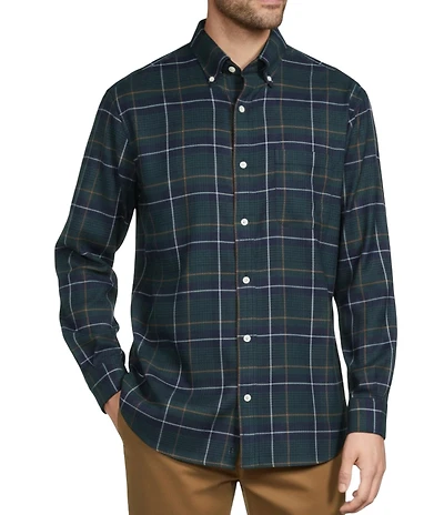 Roundtree & Yorke Long Sleeve Performance Large Plaid Flannel Sport Shirt