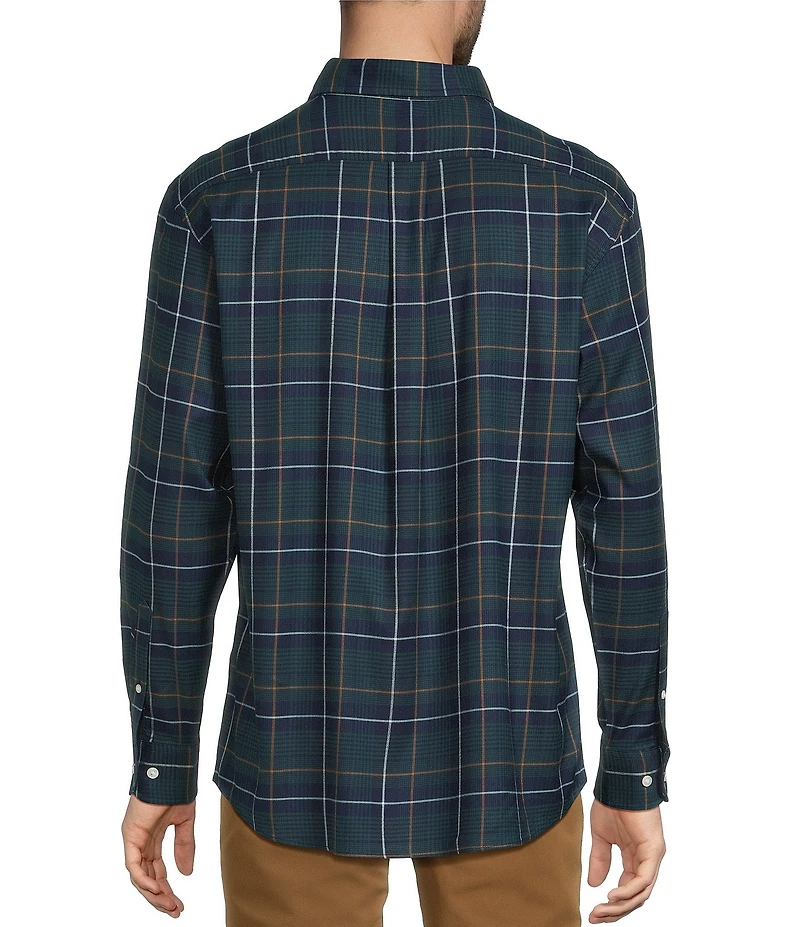Roundtree & Yorke Long Sleeve Performance Large Plaid Flannel Sport Shirt