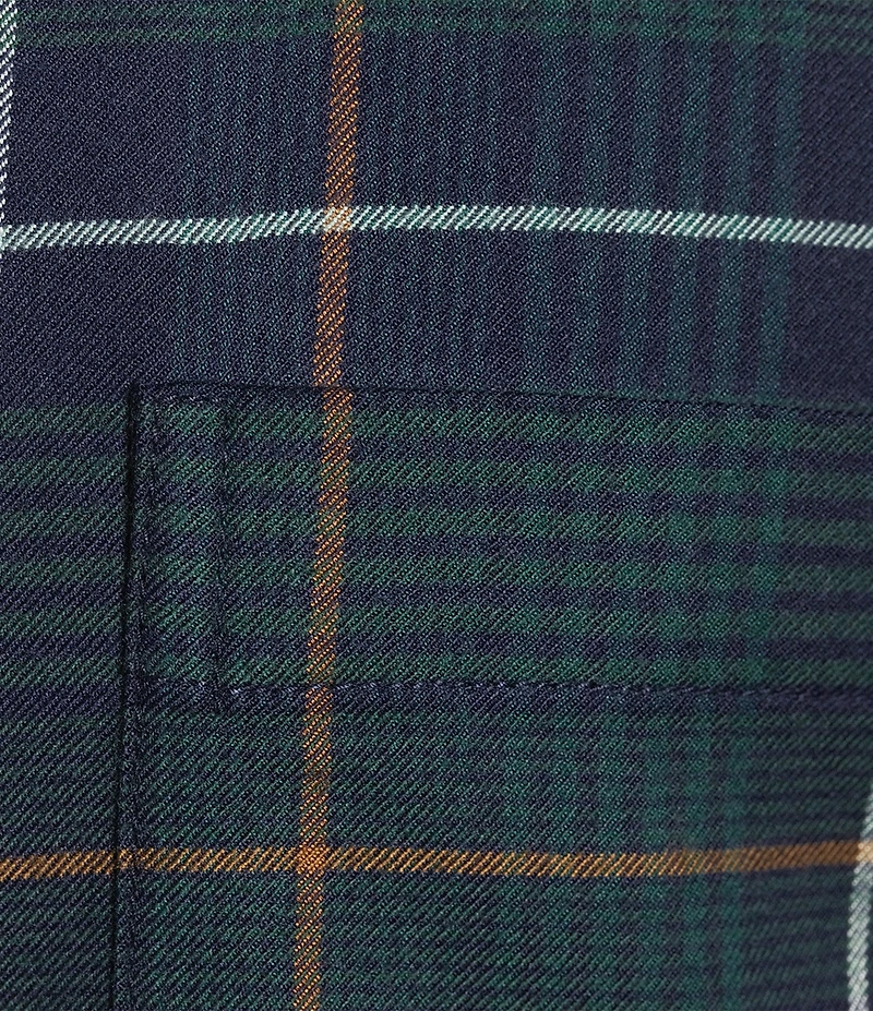 Roundtree & Yorke Long Sleeve Performance Large Plaid Flannel Sport Shirt