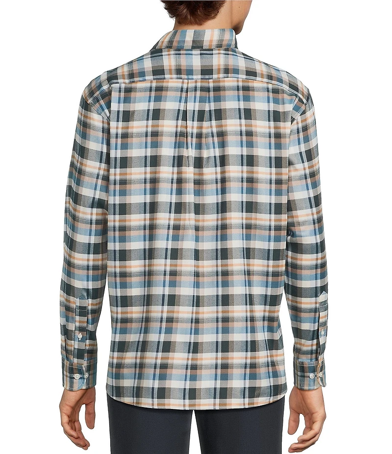 Roundtree & Yorke Long Sleeve Performance Large Plaid Flannel Sport Shirt