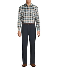 Roundtree & Yorke Long Sleeve Performance Large Plaid Flannel Sport Shirt