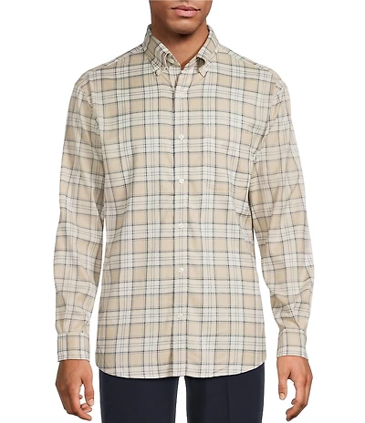 Roundtree & Yorke Long Sleeve Performance Plaid Flannel Sport Shirt