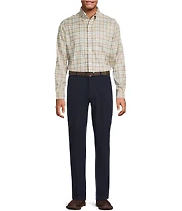 Roundtree & Yorke Long Sleeve Performance Plaid Flannel Sport Shirt