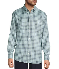 Roundtree & Yorke Long Sleeve Performance Small Plaid Flannel Sport Shirt