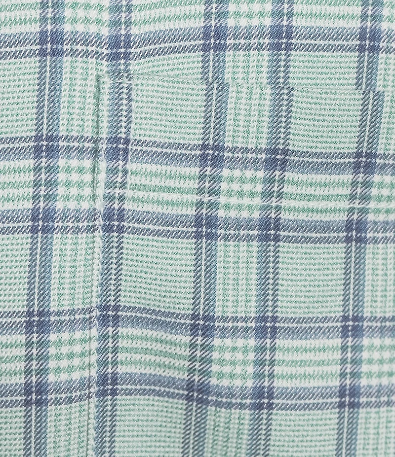 Roundtree & Yorke Long Sleeve Performance Small Plaid Flannel Sport Shirt