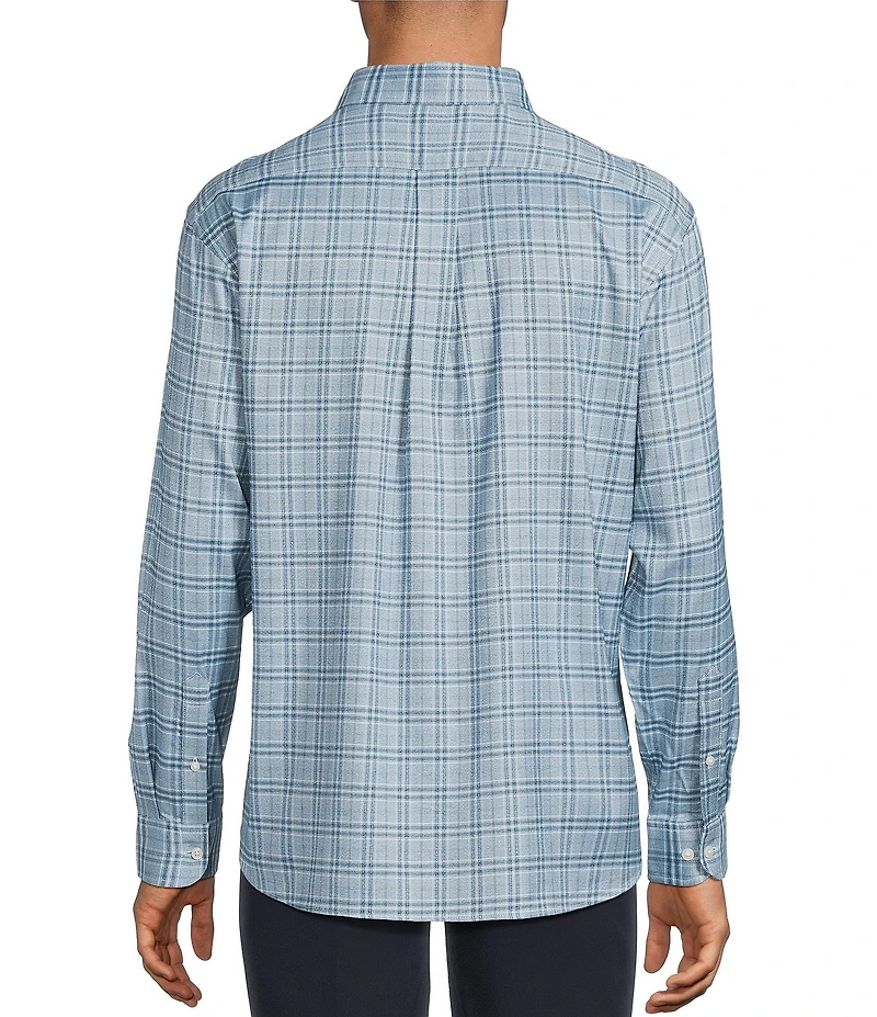 Roundtree & Yorke Long Sleeve Performance Plaid Flannel Sport Shirt