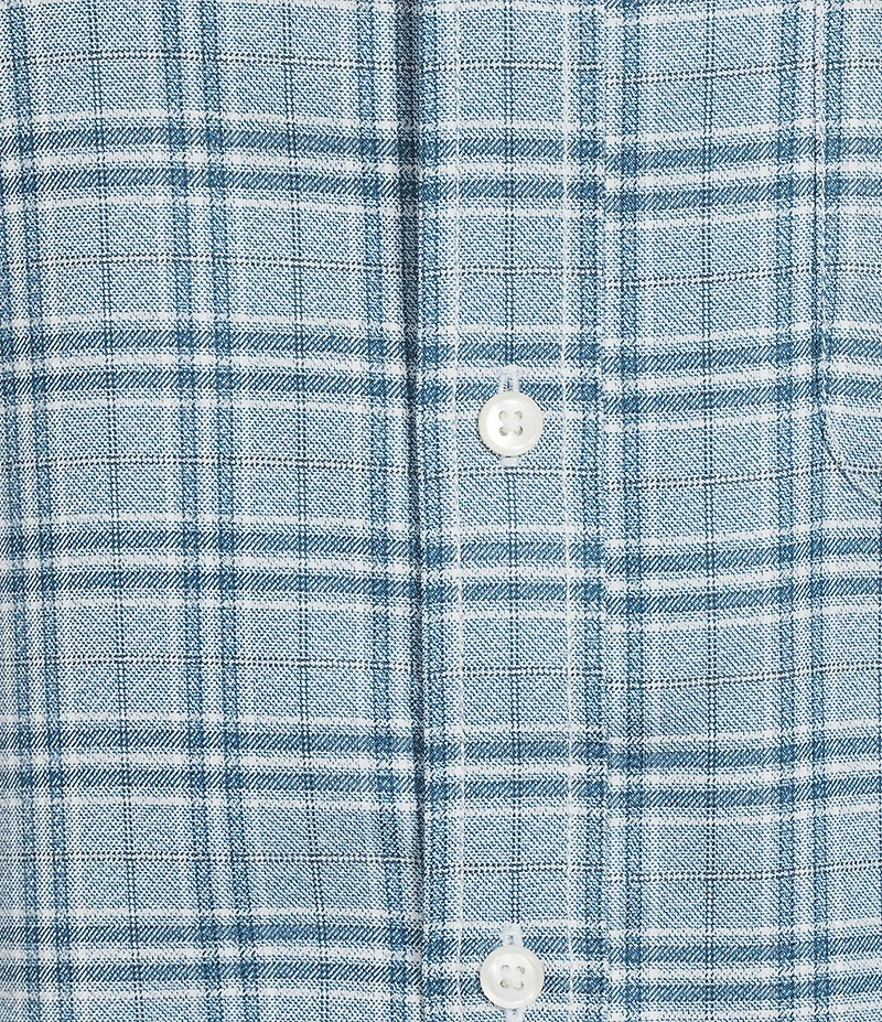 Roundtree & Yorke Long Sleeve Performance Plaid Flannel Sport Shirt