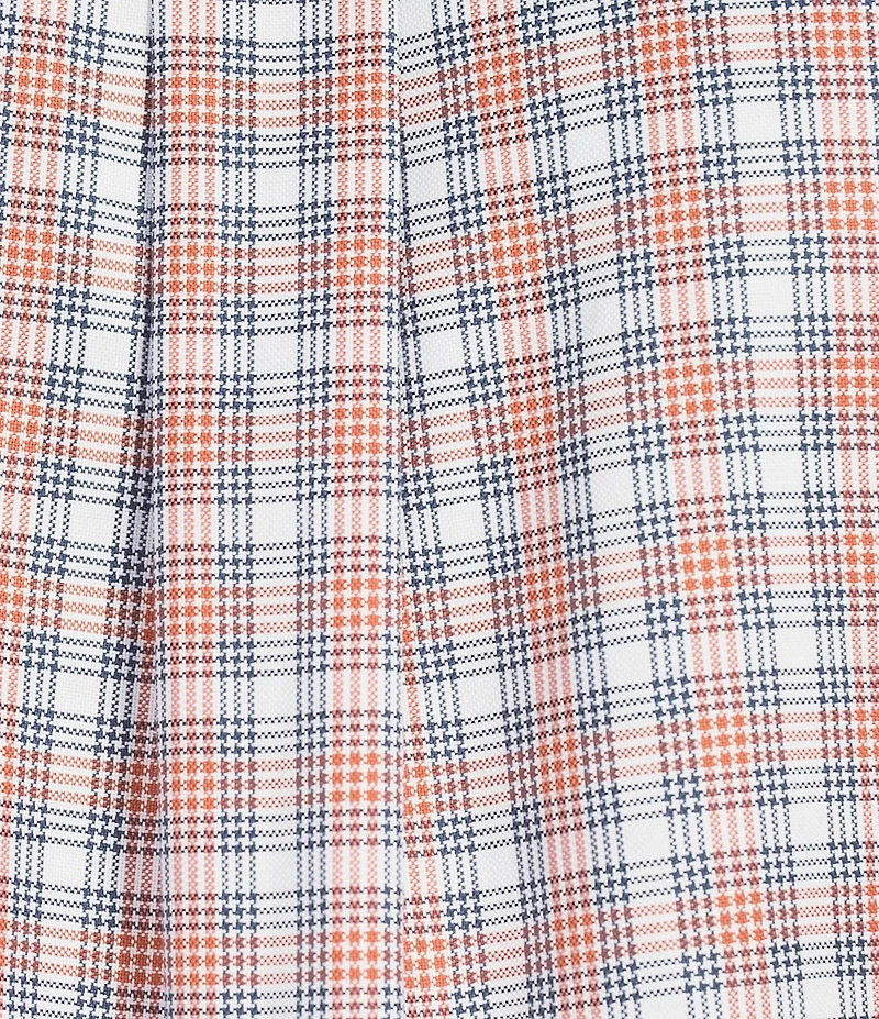 Roundtree & Yorke Long Sleeve Plaid Oxford Sport Shirt