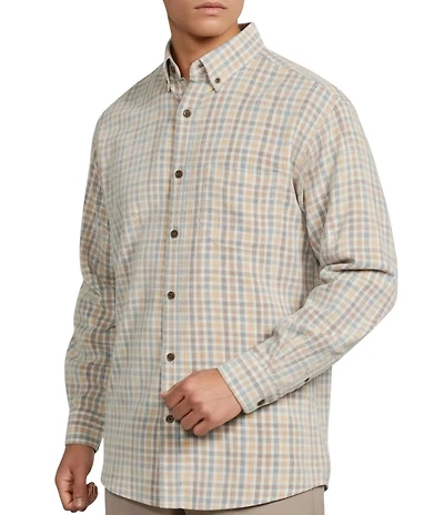 Roundtree & Yorke Long Sleeve Small Plaid Corduroy Sport Shirt
