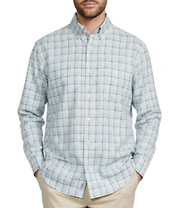 Roundtree & Yorke Plaid Pattern Twill Sport Shirt