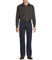 Roundtree & Yorke Plaid Western Portuguese Flannel Sport Shirt