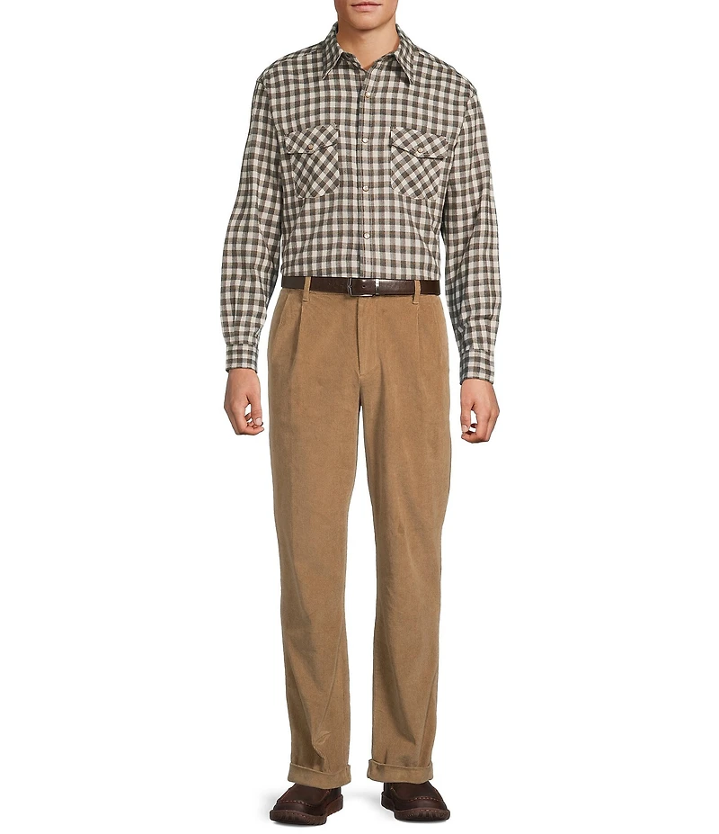 Roundtree & Yorke Long Sleeve Small Plaid Western Portuguese Flannel Sport Shirt