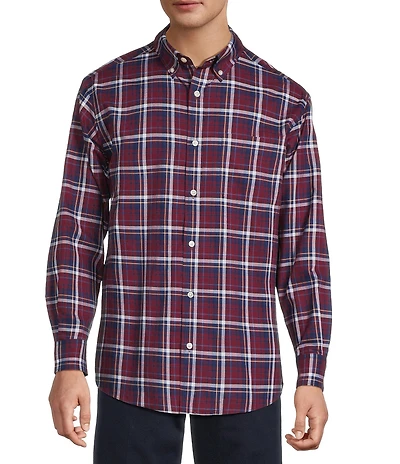 Roundtree & Yorke Long Sleeve Soft Touch Large Plaid Sport Shirt