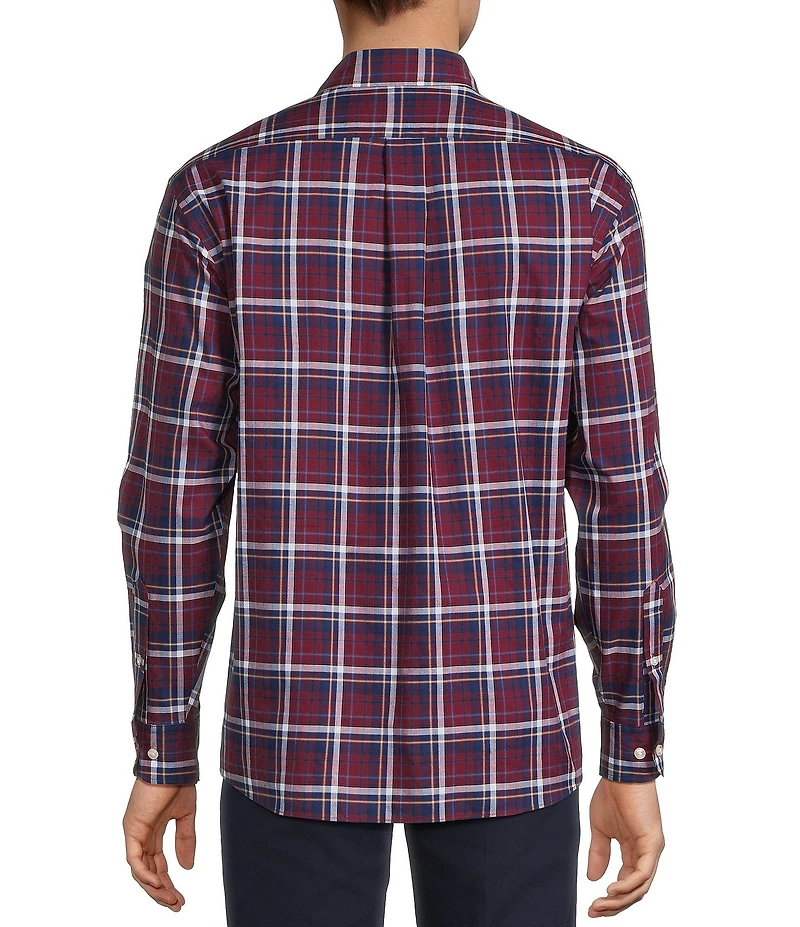 Roundtree & Yorke Long Sleeve Soft Touch Plaid Sport Shirt