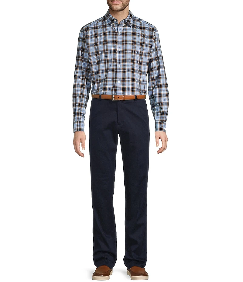 Roundtree & Yorke Long Sleeve Soft Touch Medium Plaid Sport Shirt