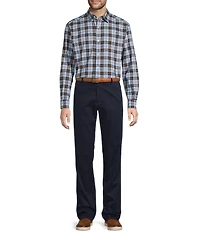 Roundtree & Yorke Long Sleeve Soft Touch Medium Plaid Sport Shirt