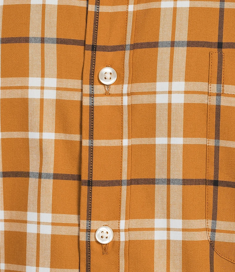 Roundtree & Yorke Long Sleeve Soft Touch Medium Plaid Sport Shirt