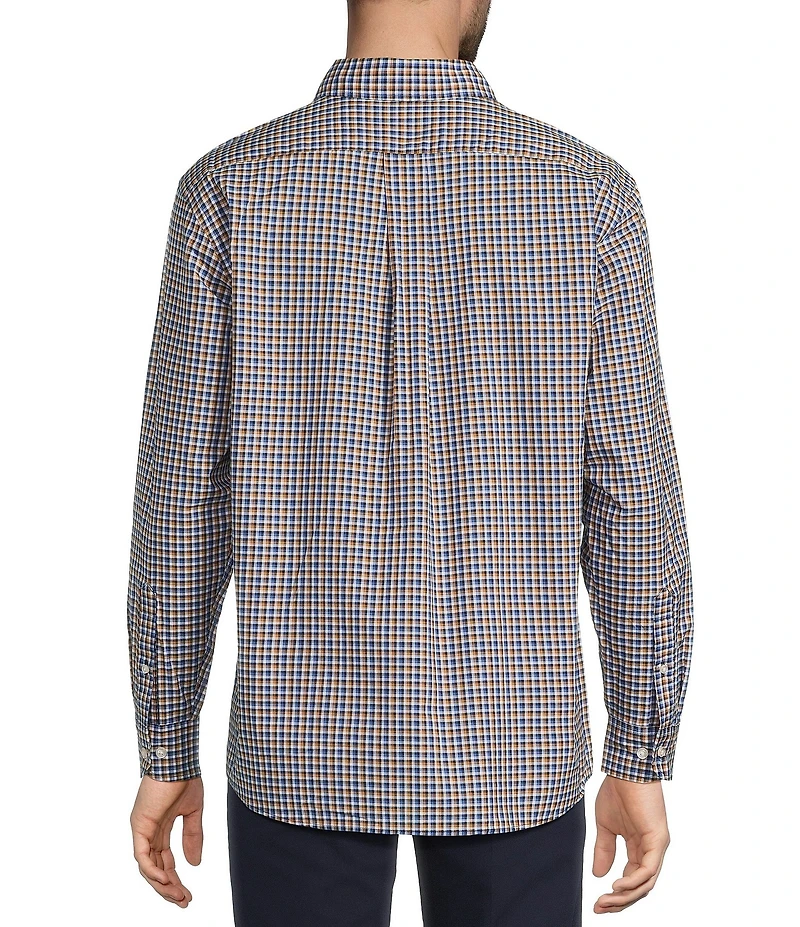 Roundtree & Yorke Long Sleeve Soft Touch Small Plaid Sport Shirt