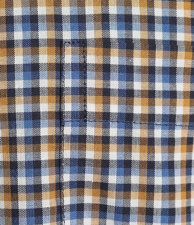 Roundtree & Yorke Long Sleeve Soft Touch Small Plaid Sport Shirt