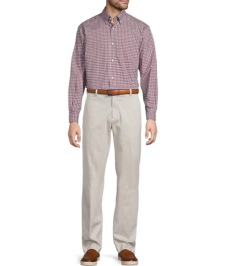 Roundtree & Yorke Long Sleeve Soft Touch Small Plaid Sport Shirt