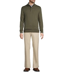 Roundtree & Yorke Long Sleeve Solid Button Mock Sweater