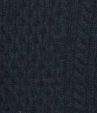 Roundtree & Yorke Long Sleeve Solid Cable Knit Crew Sweater