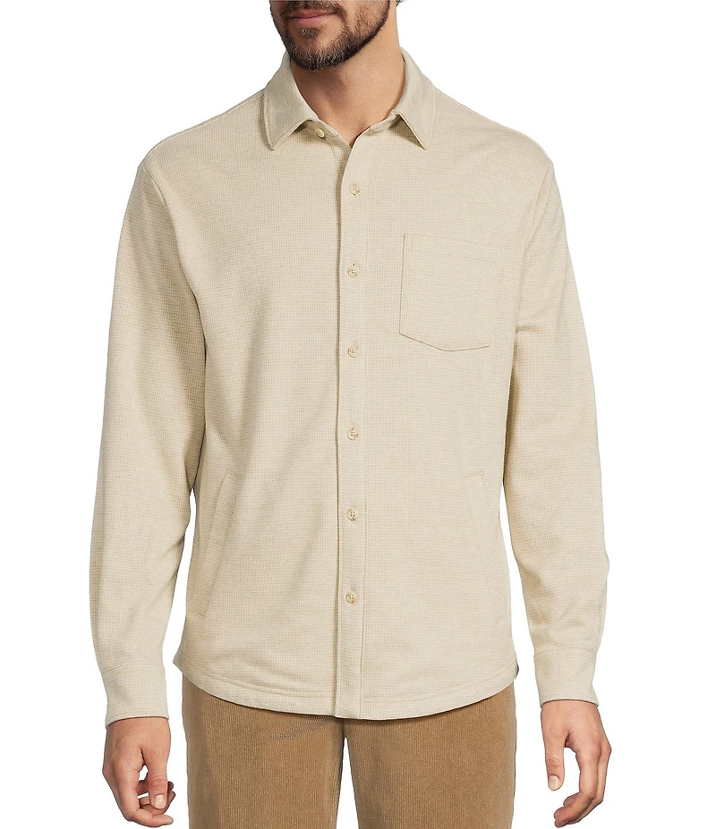 Roundtree & Yorke Long Sleeve Solid Button Front Shirt