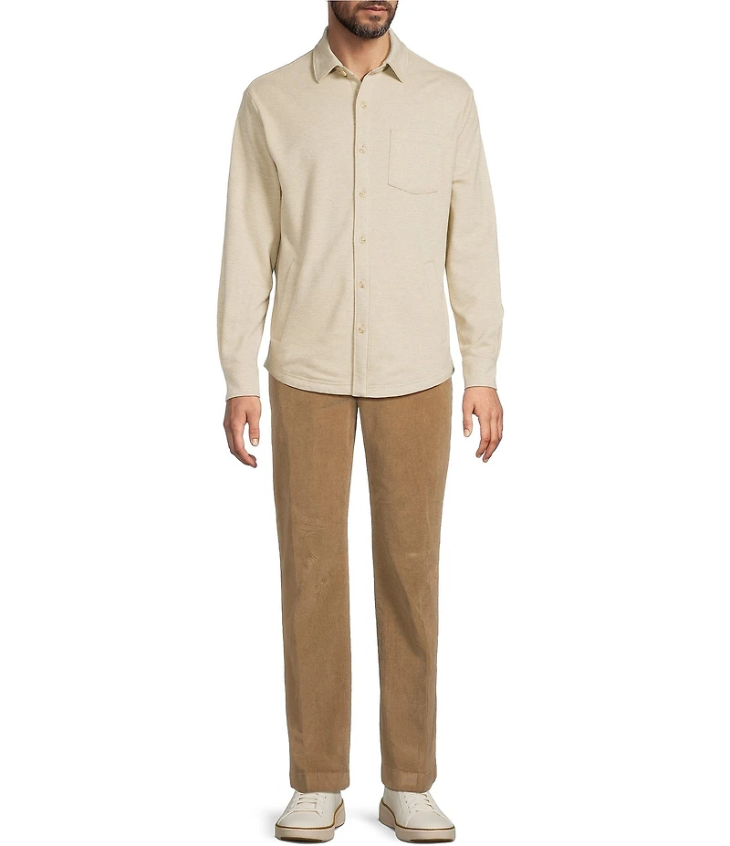 Roundtree & Yorke Long Sleeve Solid Button Front Shirt
