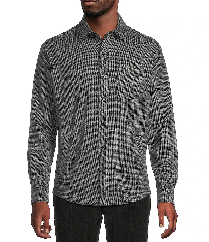 Roundtree & Yorke Long Sleeve Solid Button Front Shirt