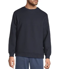 Roundtree & Yorke Long Sleeve Solid Fleece Terry Crew Neck Shirt