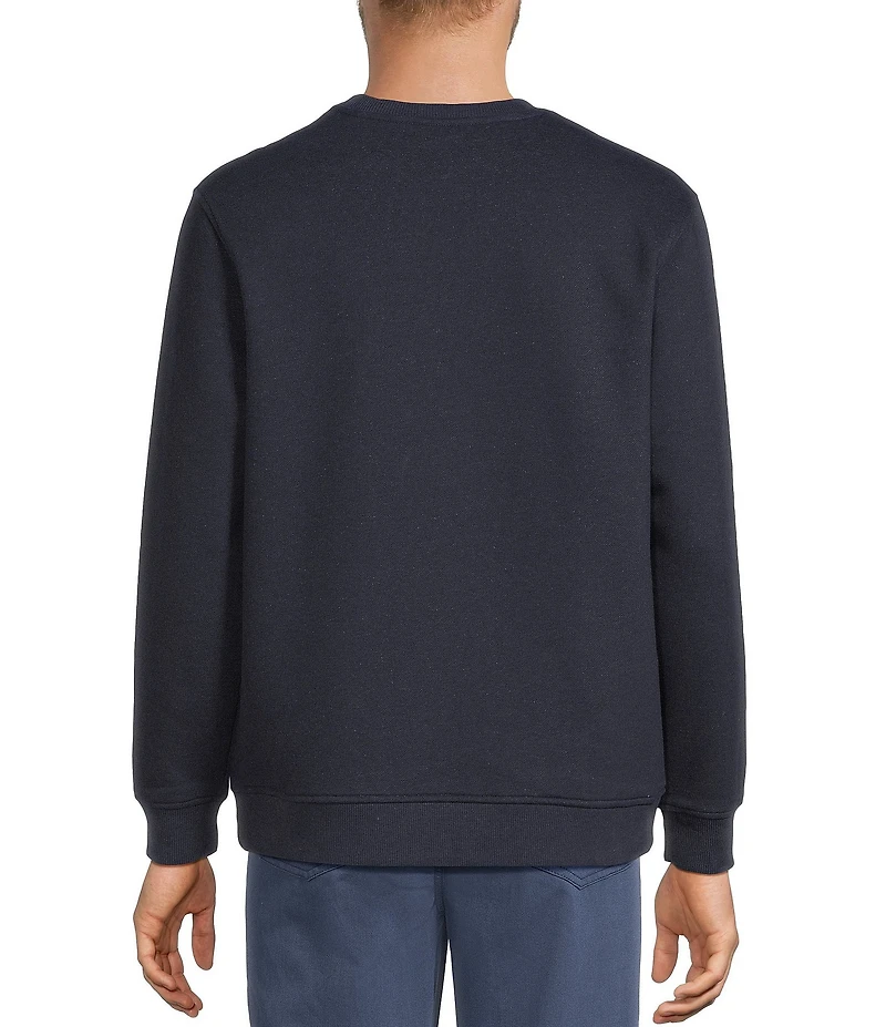 Roundtree & Yorke Long Sleeve Solid Fleece Terry Crew Neck Shirt
