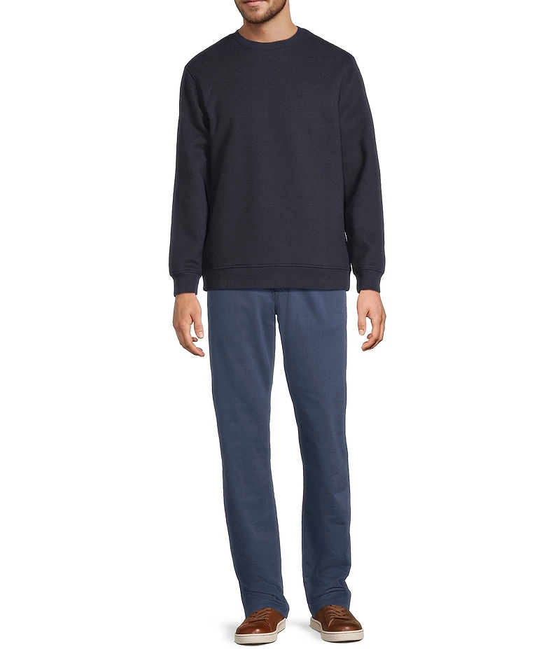 Roundtree & Yorke Long Sleeve Solid Fleece Terry Crew Neck Shirt