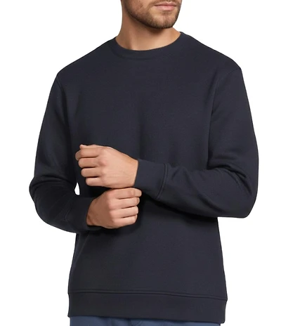 Roundtree & Yorke Long Sleeve Solid Fleece Terry Crew Neck Shirt