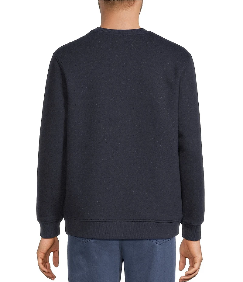 Roundtree & Yorke Long Sleeve Solid Fleece Terry Crew Neck Shirt