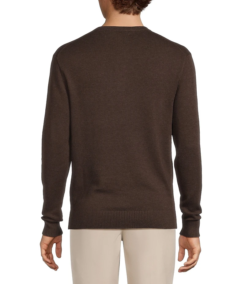 Roundtree & Yorke Long Sleeve Solid Henley Pullover Sweater