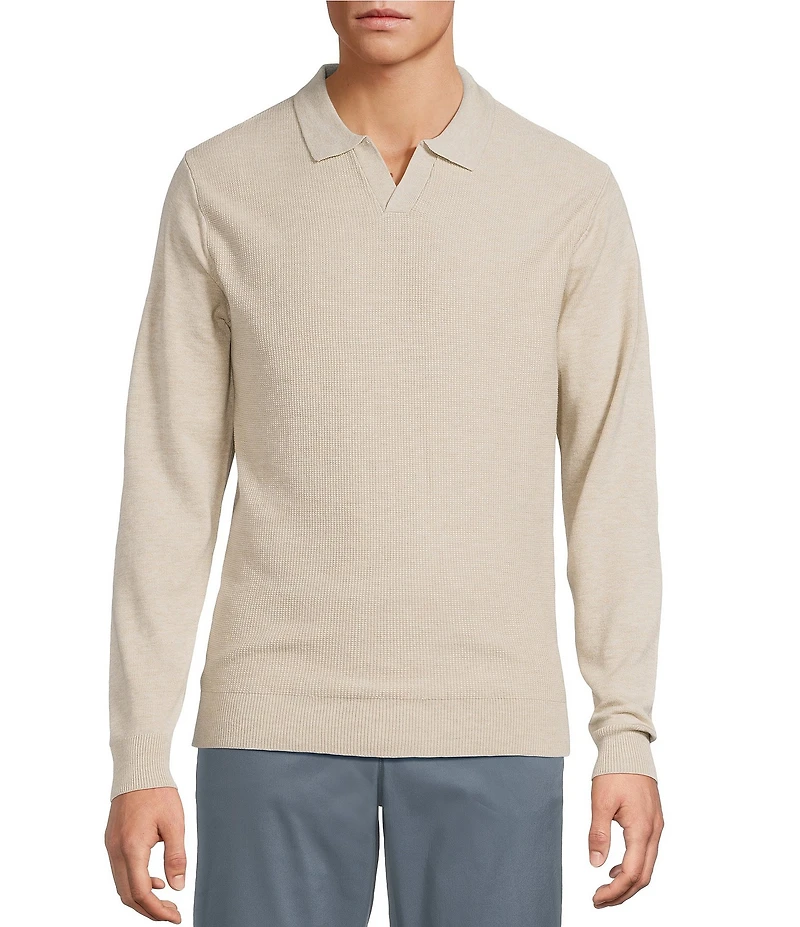 Roundtree & Yorke Long Sleeve Solid Johnny Collar Sweater