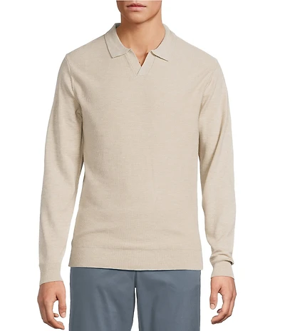Roundtree & Yorke Long Sleeve Solid Johnny Collar Sweater