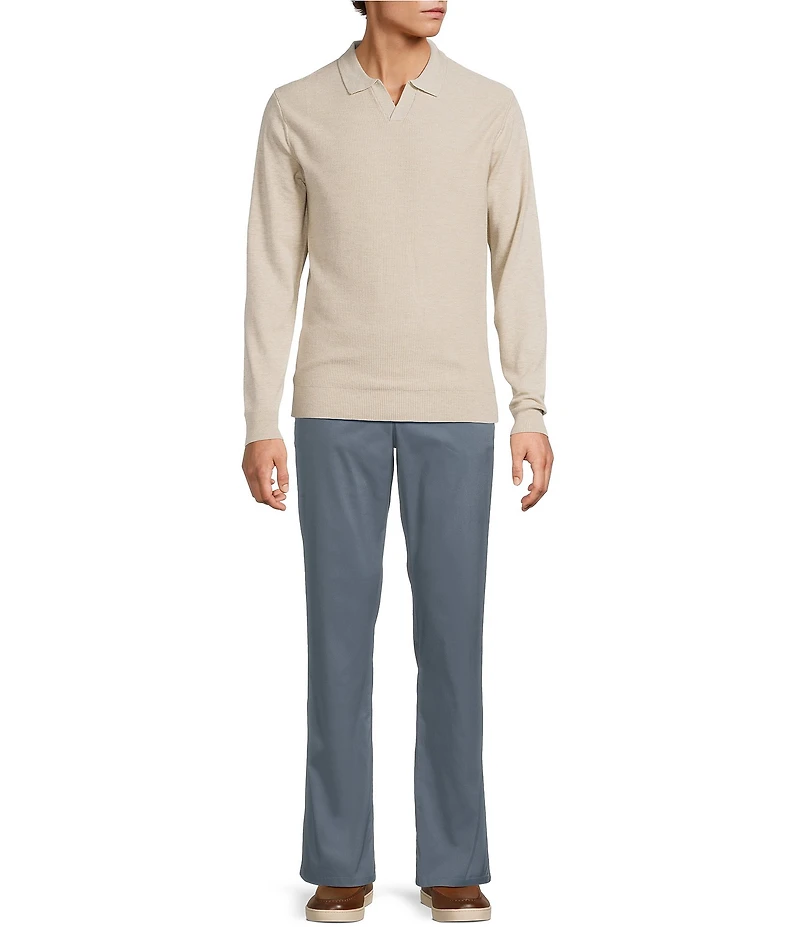 Roundtree & Yorke Long Sleeve Solid Johnny Collar Sweater