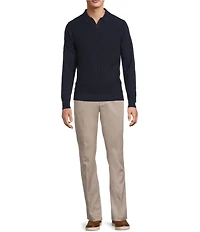 Roundtree & Yorke Long Sleeve Solid Johnny Collar Sweater