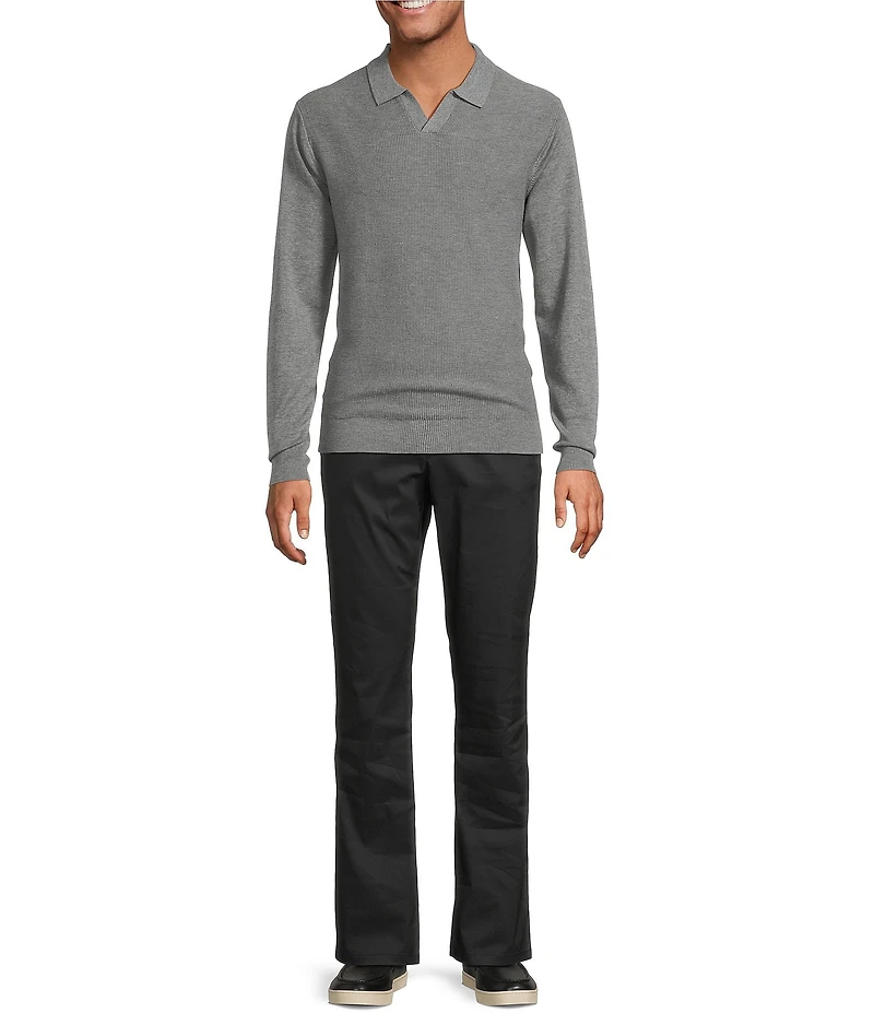 Roundtree & Yorke Long Sleeve Solid Johnny Collar Sweater