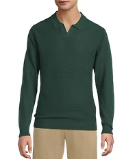 Roundtree & Yorke Long Sleeve Solid Johnny Collar Sweater